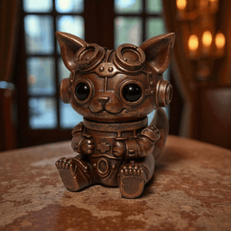 Steampunk Baby Fox Jar 3d model
