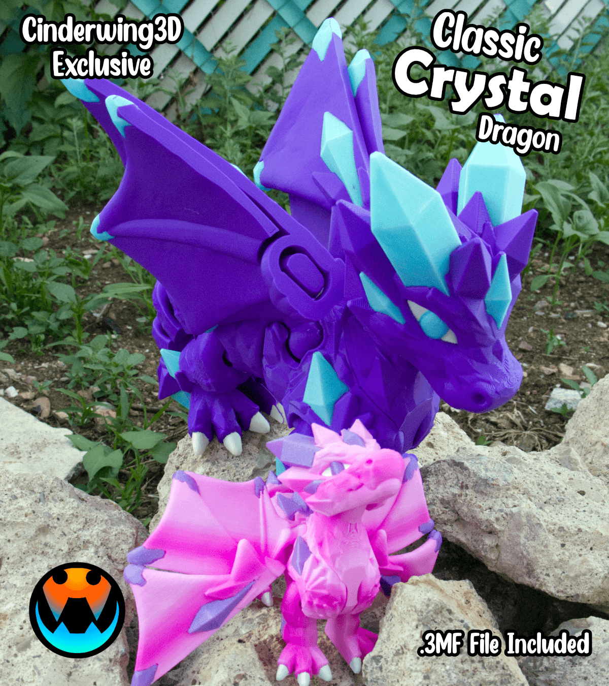 Classic Crystal Dragon 3d model