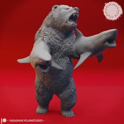 Sharkenbear - Tabletop Miniature 3d model