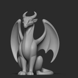 Mystical Dragon minimalist sculpture 3d model