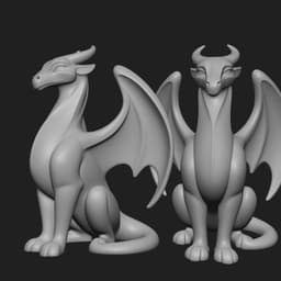 Mystical Dragon minimalist sculpture 3d model