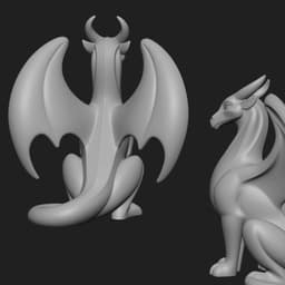 Mystical Dragon minimalist sculpture 3d model