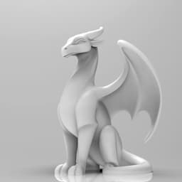Mystical Dragon minimalist sculpture 3d model