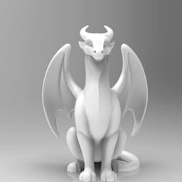 Mystical Dragon minimalist sculpture 3d model