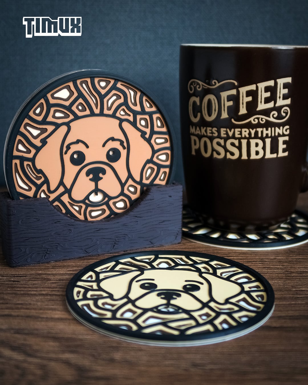 LABRADOR & GOLDEN RETRIEVER COASTER 3d model