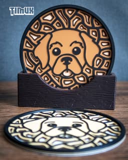 LABRADOR & GOLDEN RETRIEVER COASTER 3d model