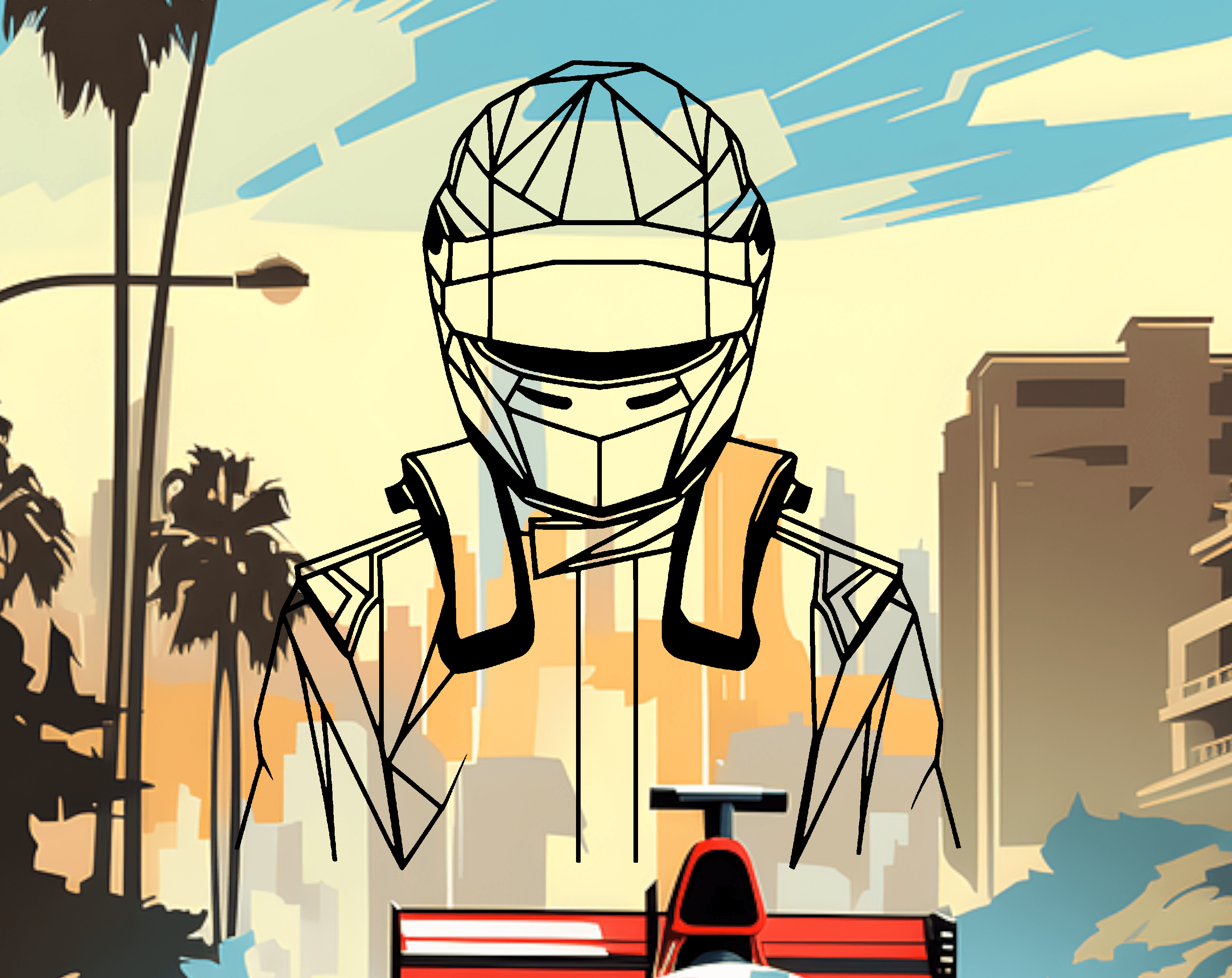 Geometric F1 pilot wallart 3d model