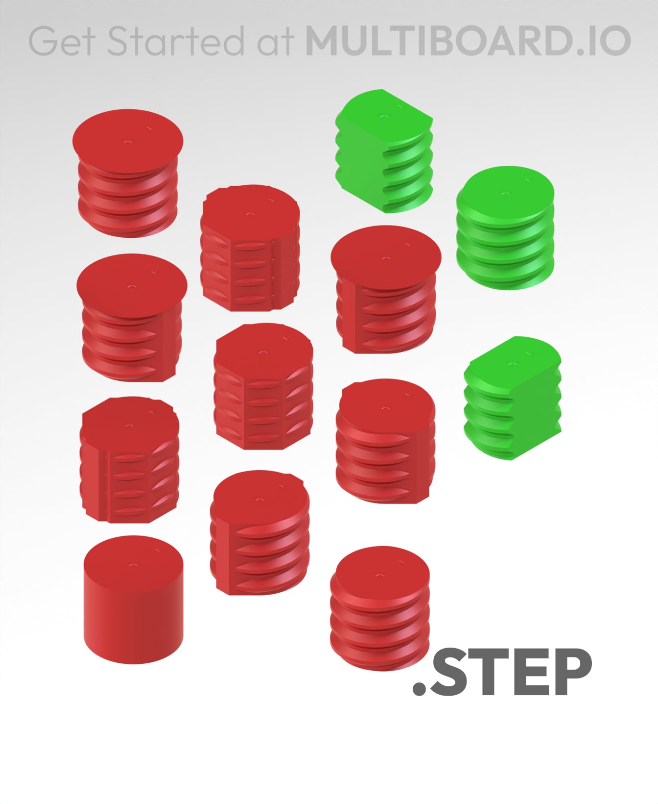 Mid Threads - STEP Multiboard Remixing Files 3d model