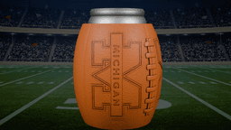 Michigan Football Beer Can Holder 3d model