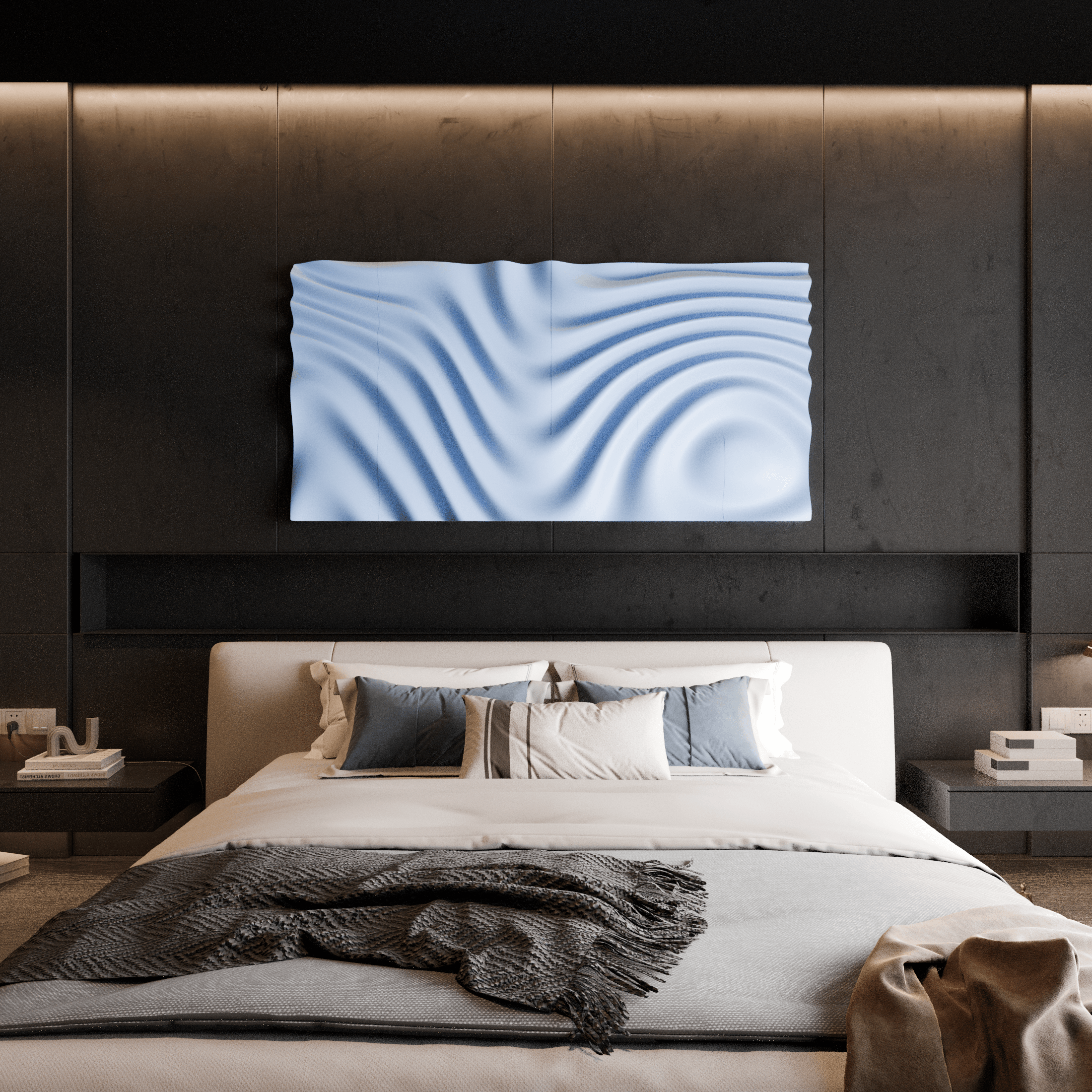 Wave Wall Art Design 3d model
