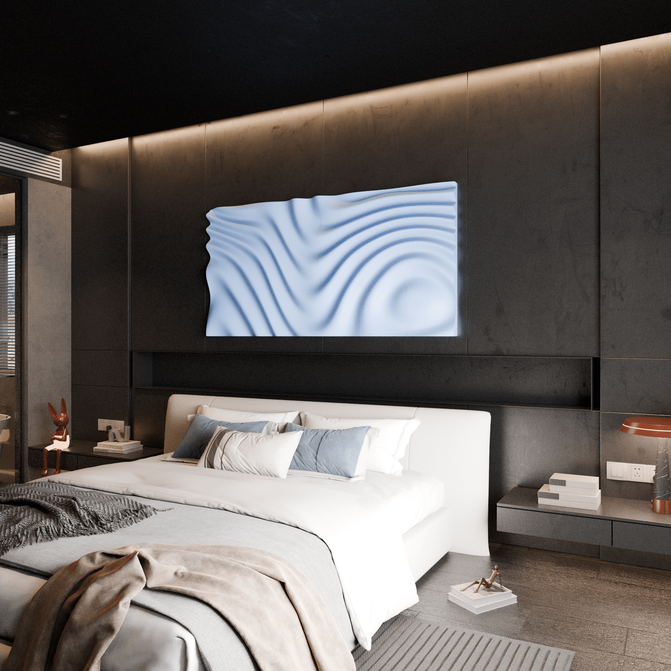 Wave Wall Art Design 3d model