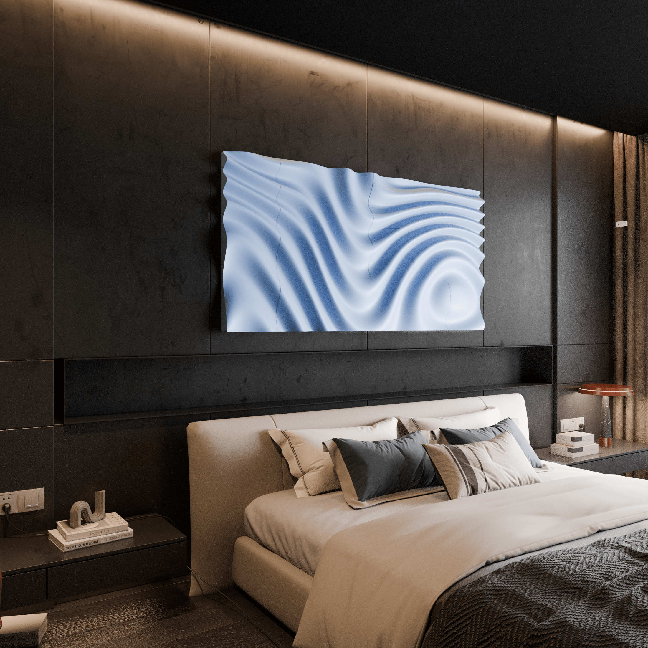 Wave Wall Art Design 3d model