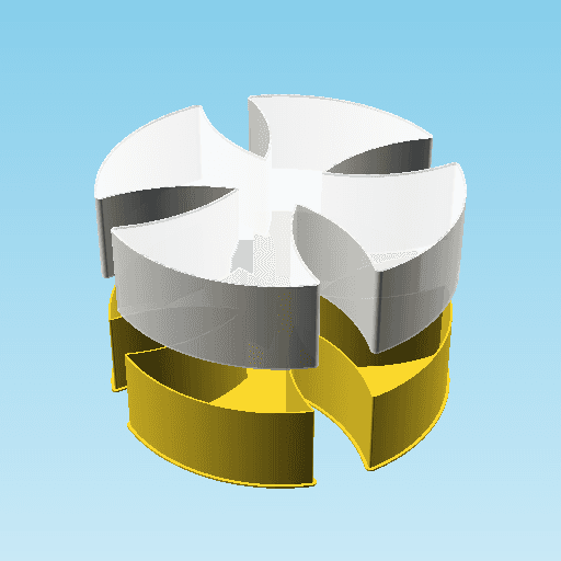 Rounded reamed pattée cross, nestable box (v2) 3d model