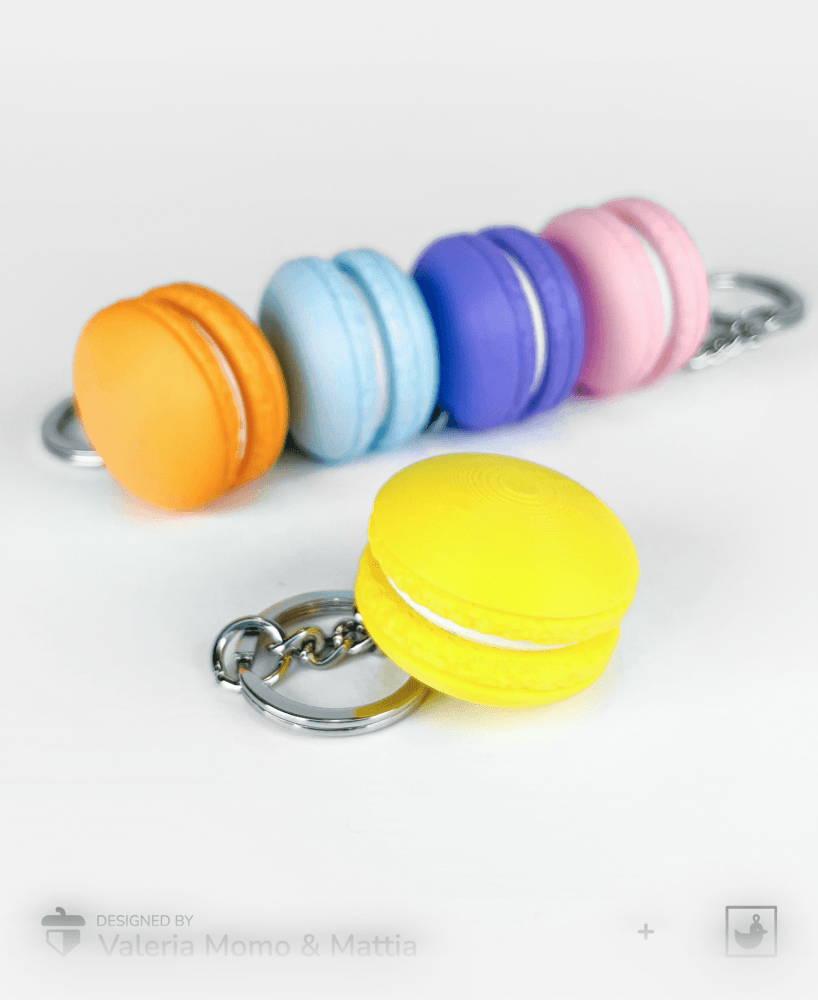 Macarons Keychain, Print In Parts, No Supports, No AMS! 3d model