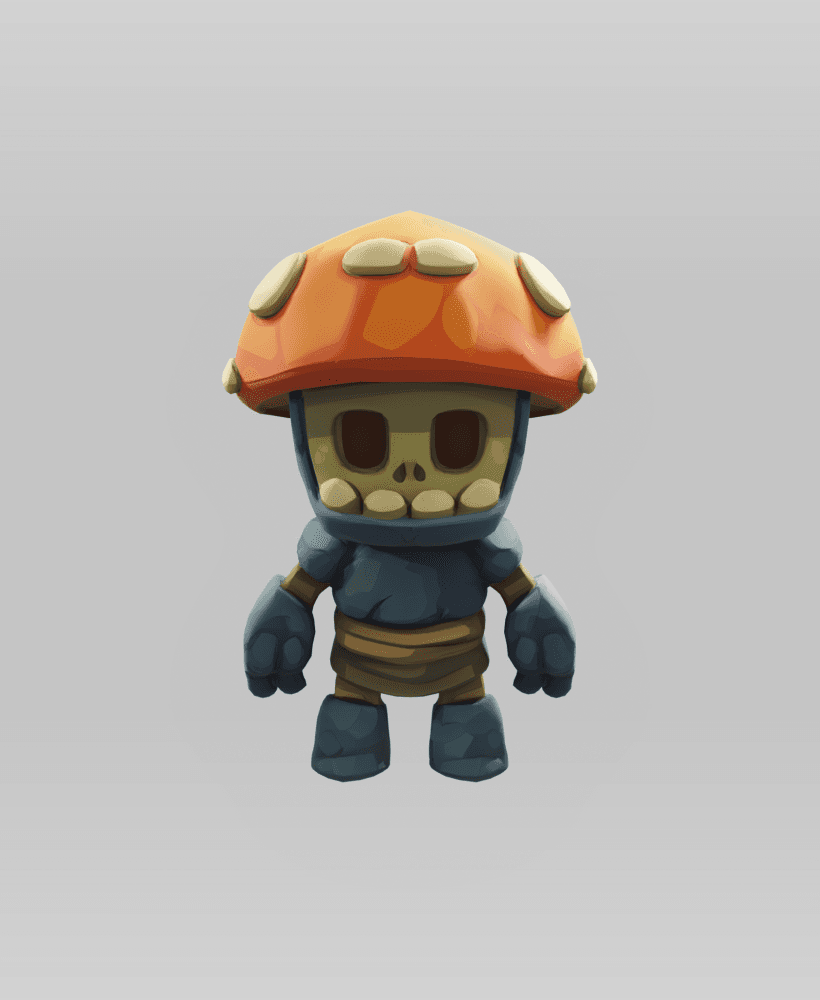 Mushroom Skeleton Warrior - Stylized 3D Character Model 3d model