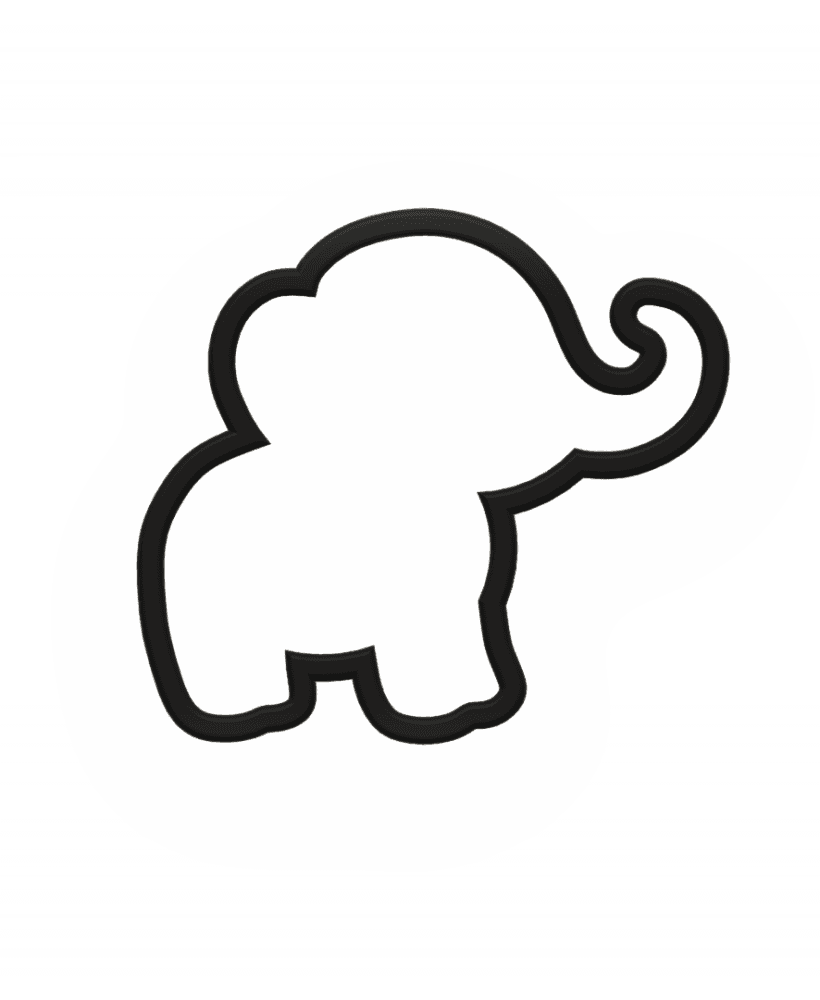 Cute Elephant Cookie Cutter STL File - 4 inches 3d model