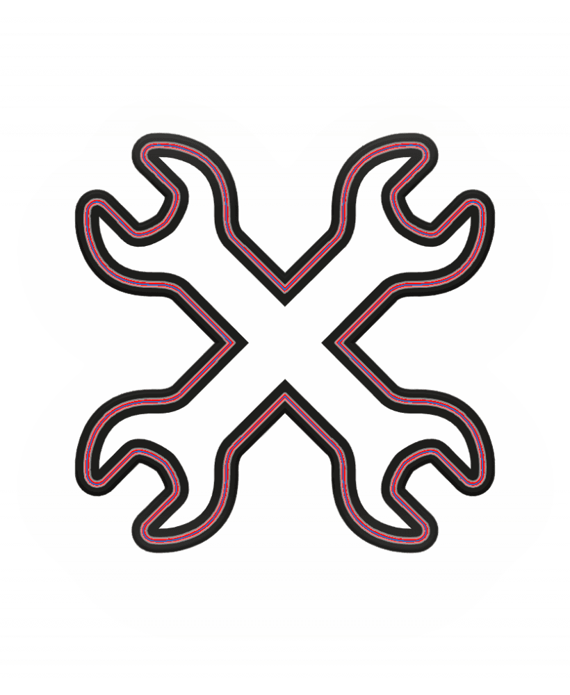 Crossed Wrenches Cookie Cutter STL File - 4 inches 3d model