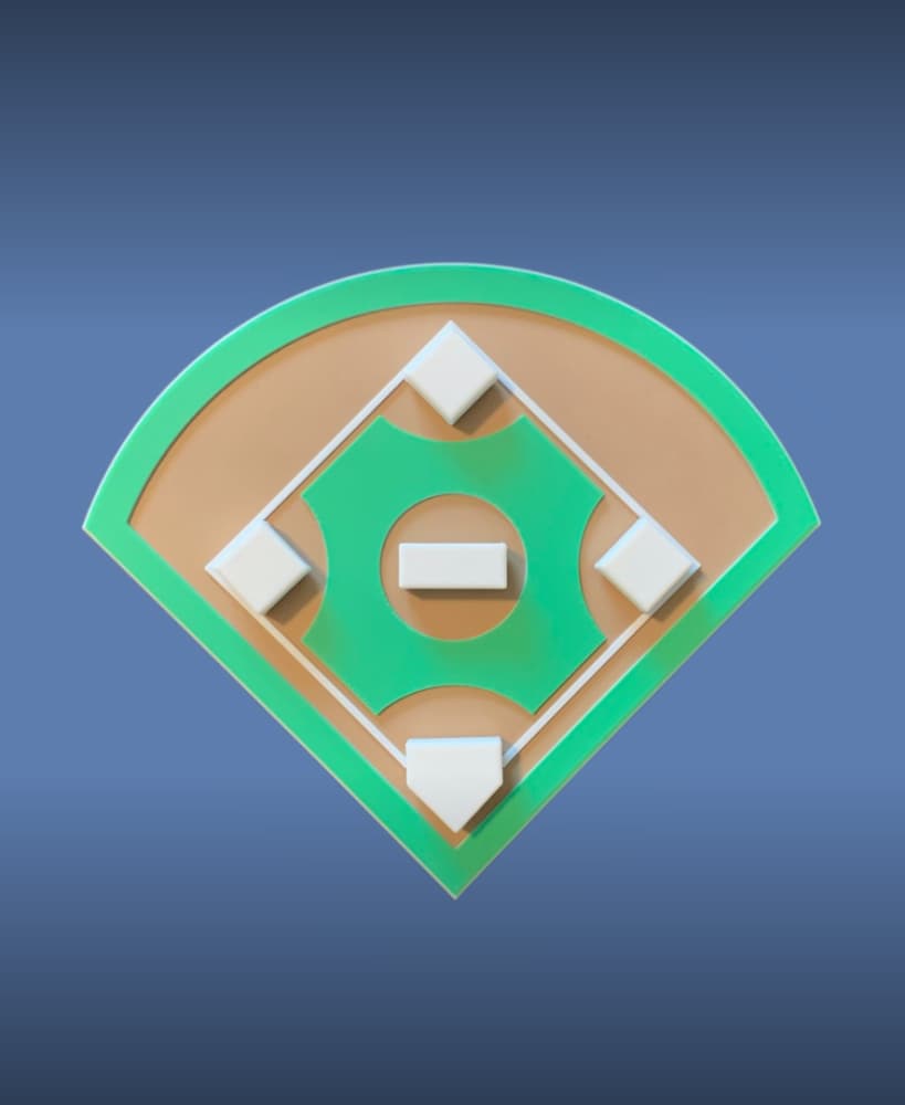 Baseball Diamond Fridge Magnet 3d model