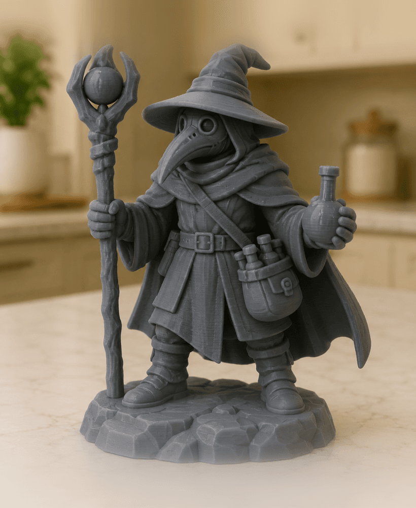 Plague Doctor Wizard STL 3d model