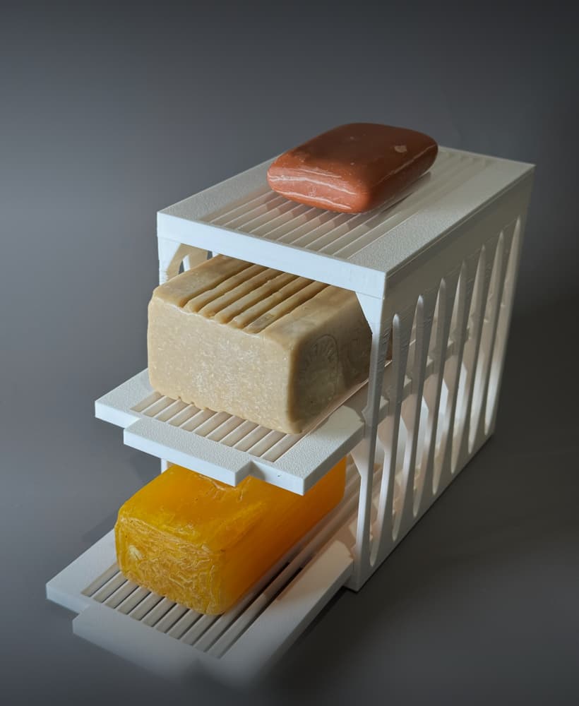 Compact 3-Bar Soap Rack 3d model