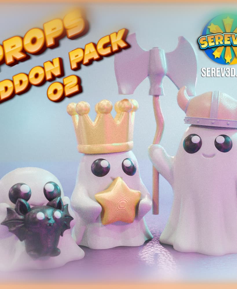 Serev3D Props Addon Pack 02 - Medieval Edition (Ghosts, Spiders & Minis, STL/3MF, No Supports) 3d model