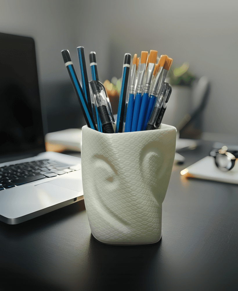 Pen Organizer Twisted Box Textured 3d model