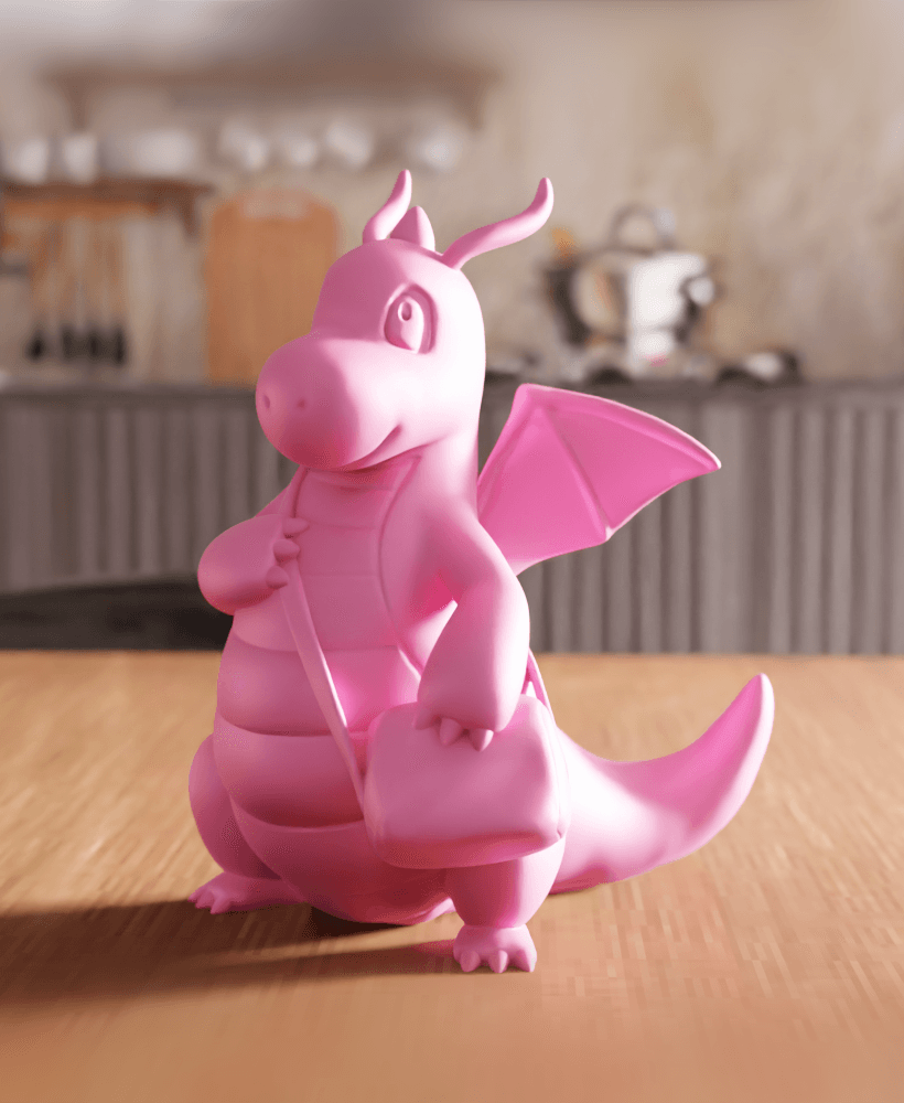 Chibi Messenger Dragon Fantasy Figurine 3d model