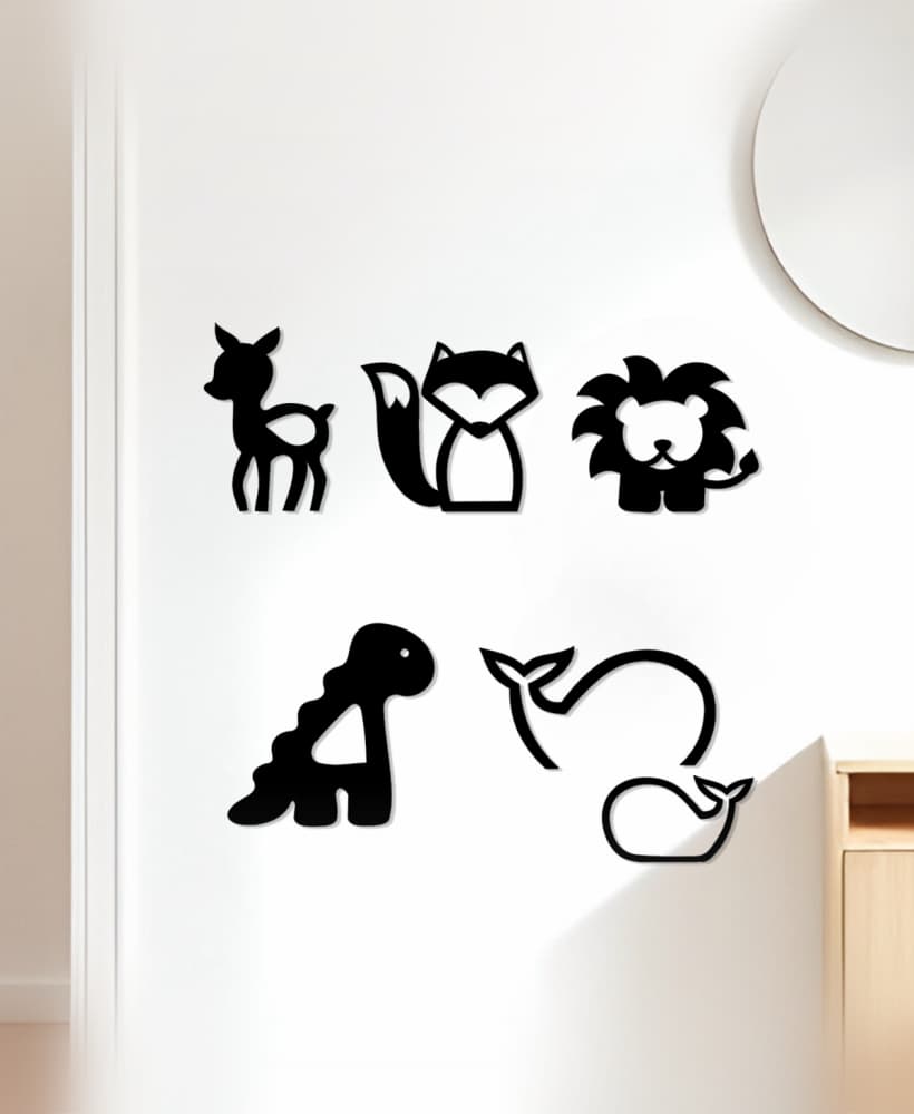 Cute Animals Wall Art, Wall Decor, Home Decor 3d model