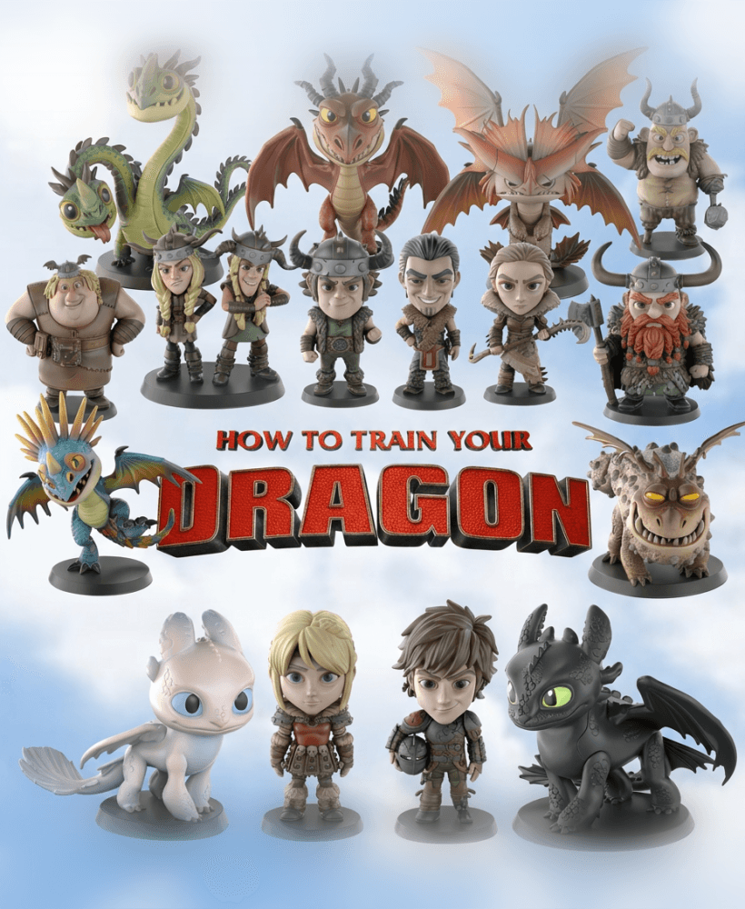 How to Train Your Dragon STL Files - Hiccup Toothless - Vikings 3D Print Models 3d model