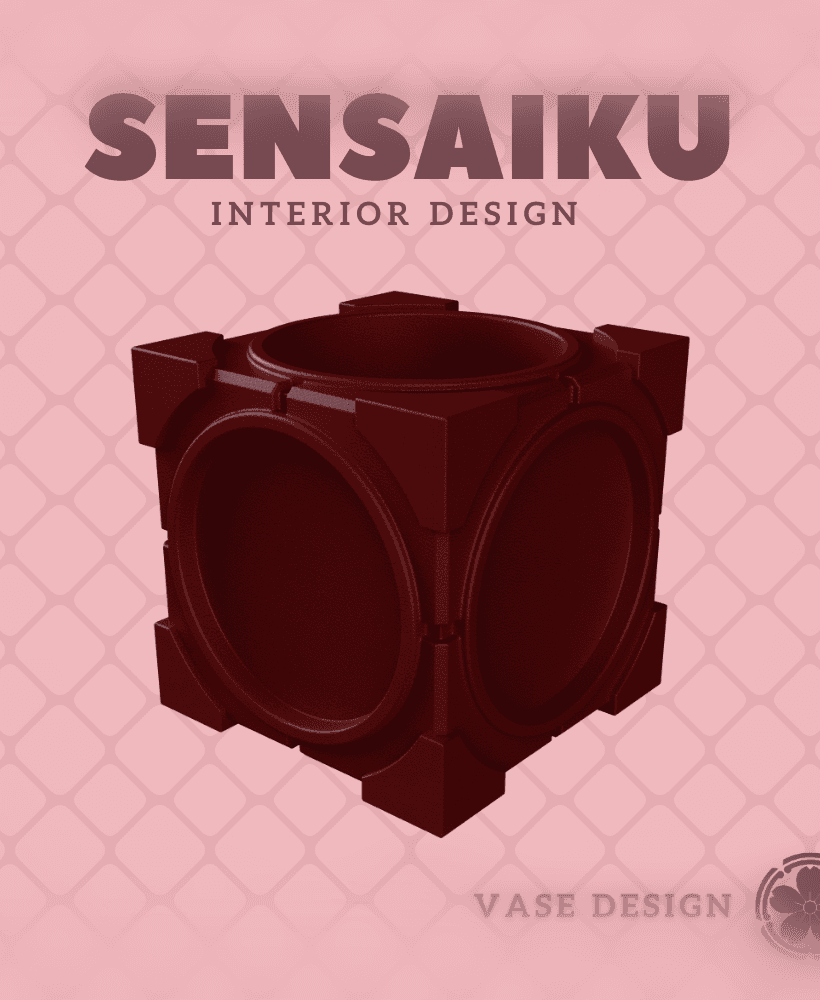 28. Cube 28 Custom Vase Design - Ikebana Home Decoration 3d model