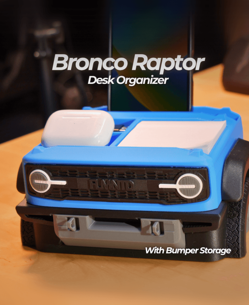 Bronco Raptor Desk Organizer XL | Phone Dock & Desk Caddy 3d model