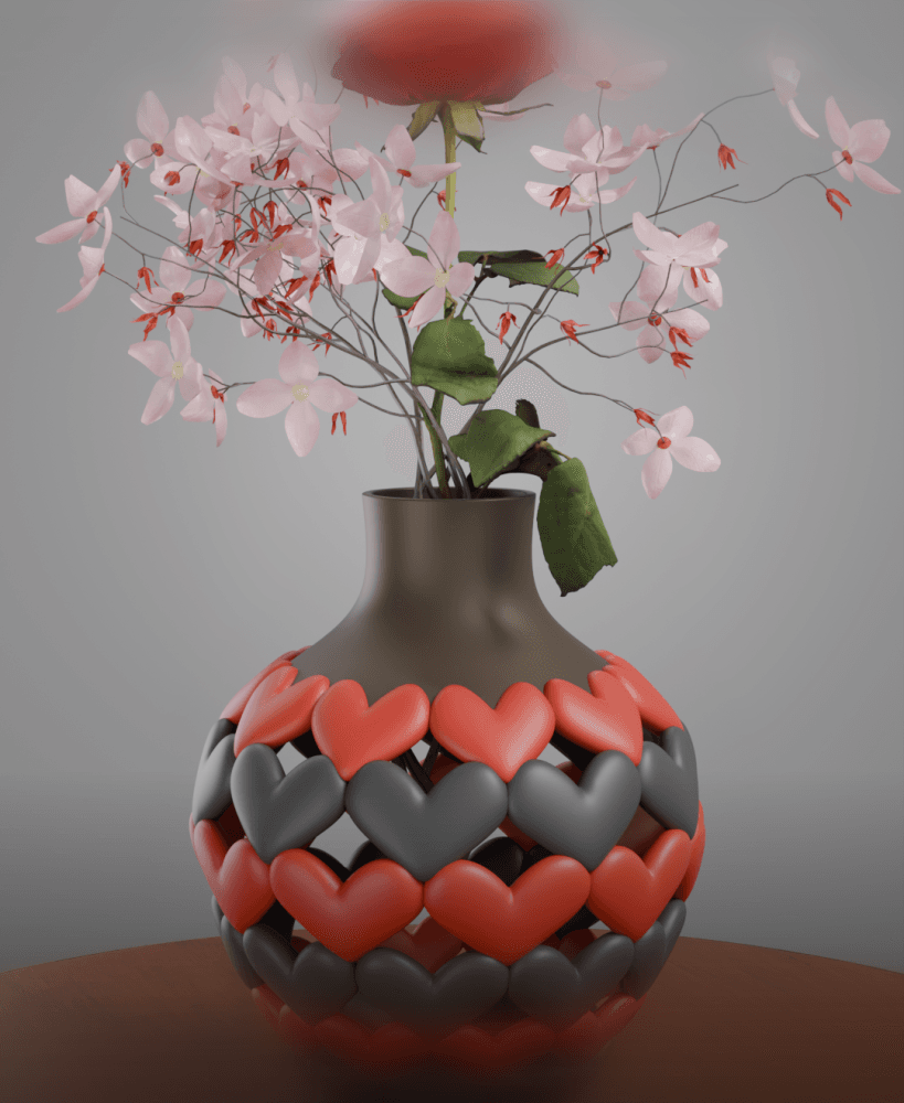 Heart Interlock Vase 3d model