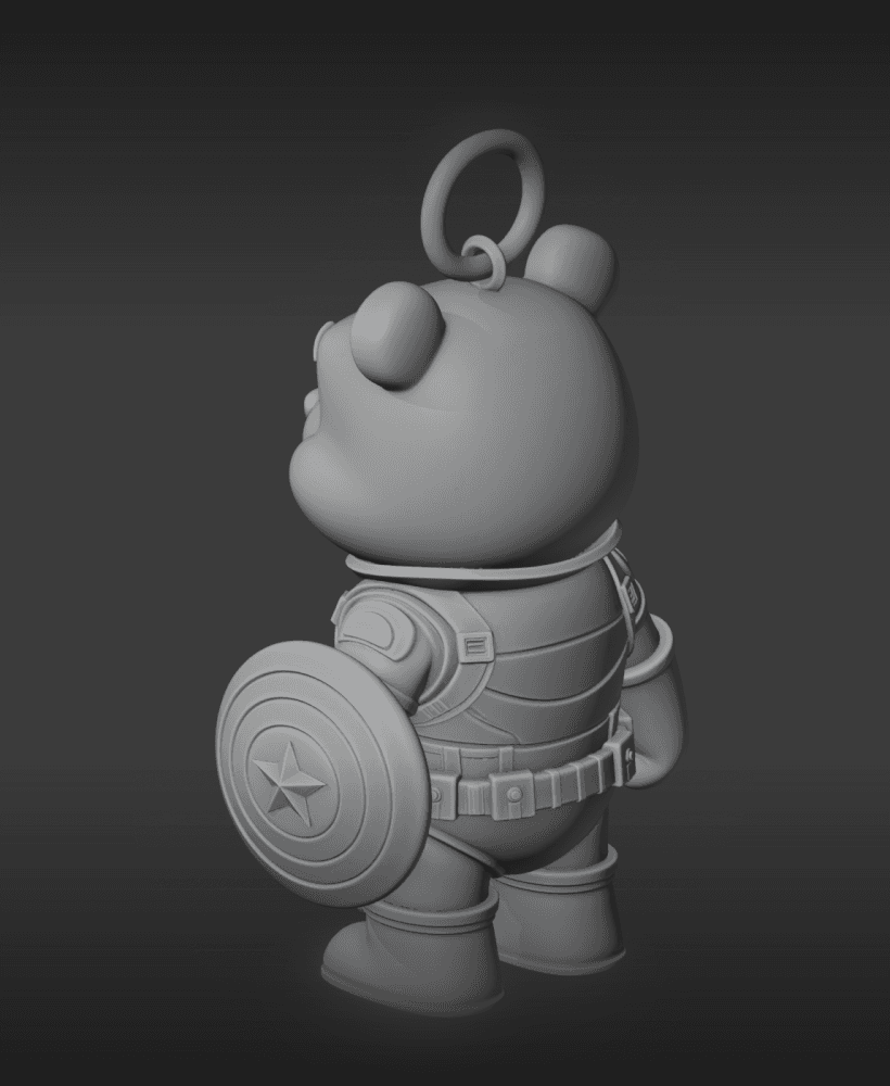 Winnie the Pooh Captain America Ring Figure.stl 3d model