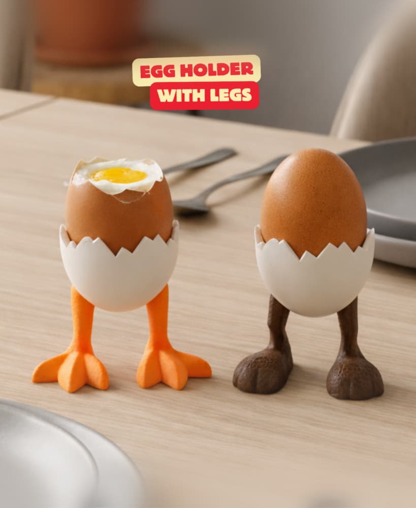 EGG HOLDER WITH LEGS / MODERN HOMEDECOR / FUNNY EGG HOLDER / BUNNY EGG HOLDER / CHICKEN EGG HOLDER 3d model