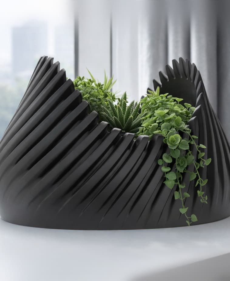 FLUTED RIBBED PLANTER POT 3d model
