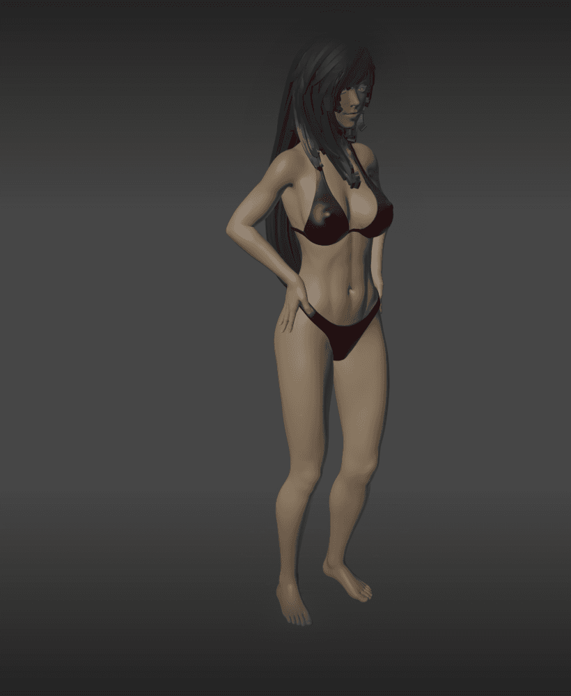 Cute Asian Woman in Bikini 3d model
