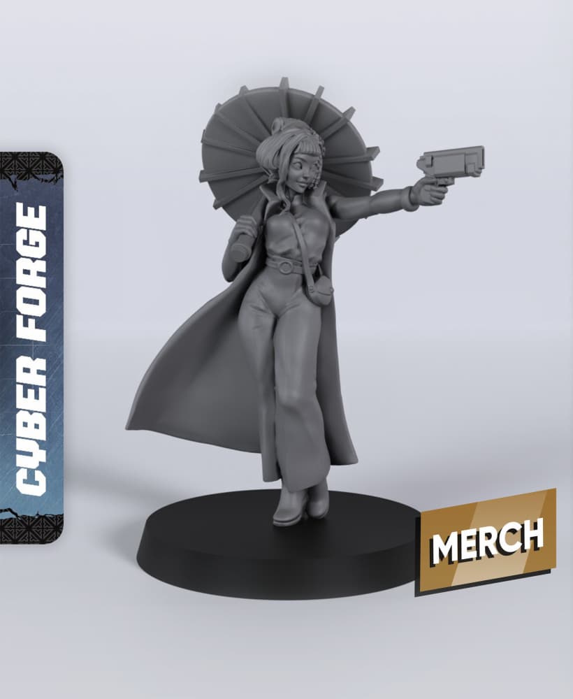 Kimiko - With Free Cyberpunk - Sci-Fi Gift Ideas for RPG and Wargamers 3d model