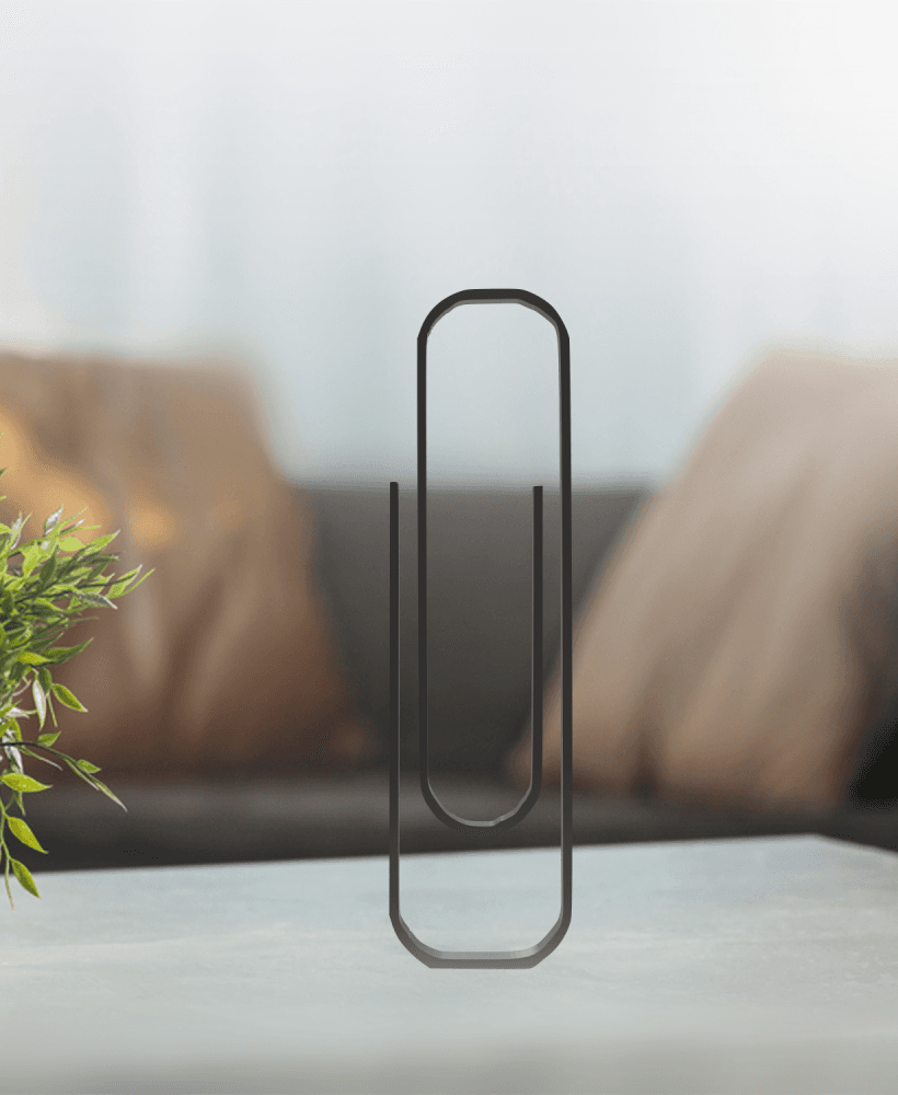 Paperclip Line Art, Modern, Minimalist 3d model