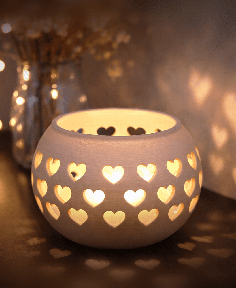 Heart Pattern Candle Holder | Romantic Tealight & Cozy Home Decor | Love Theme 3d model