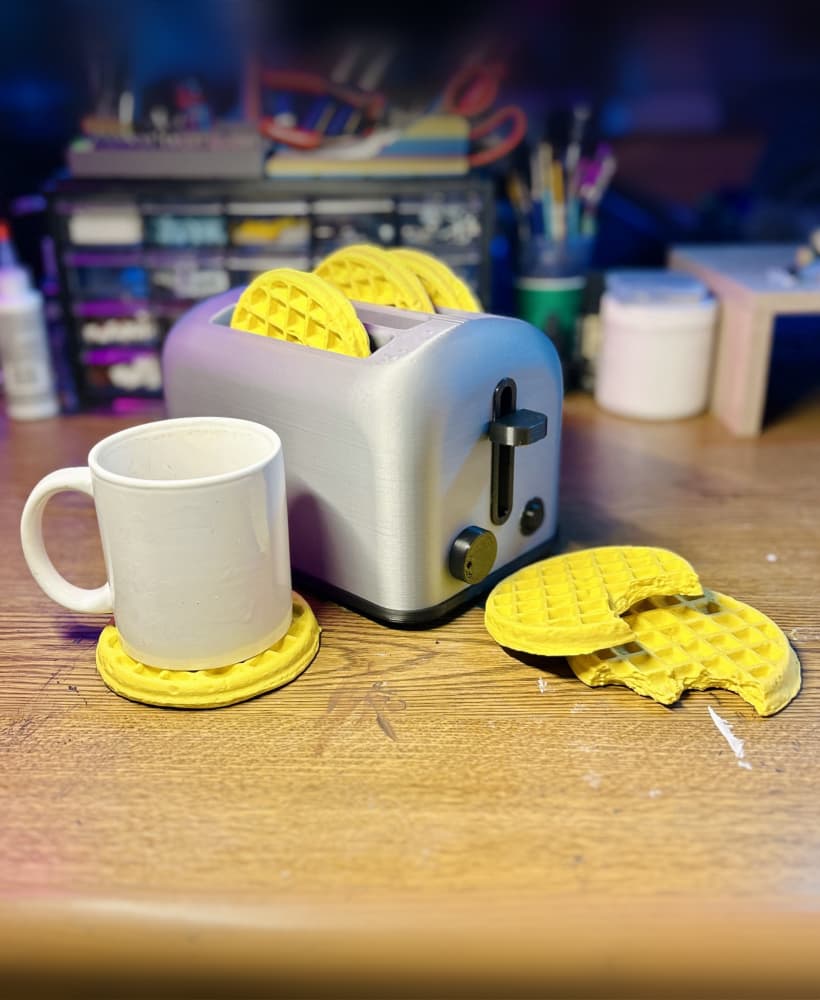 Coaster Waffles with Storage Toaster 3d model