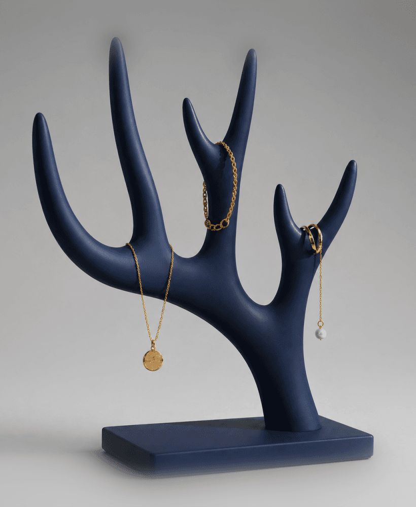 Boho Antler Jewelry Holder STL – Necklace Stand & Trinket Display 3d model