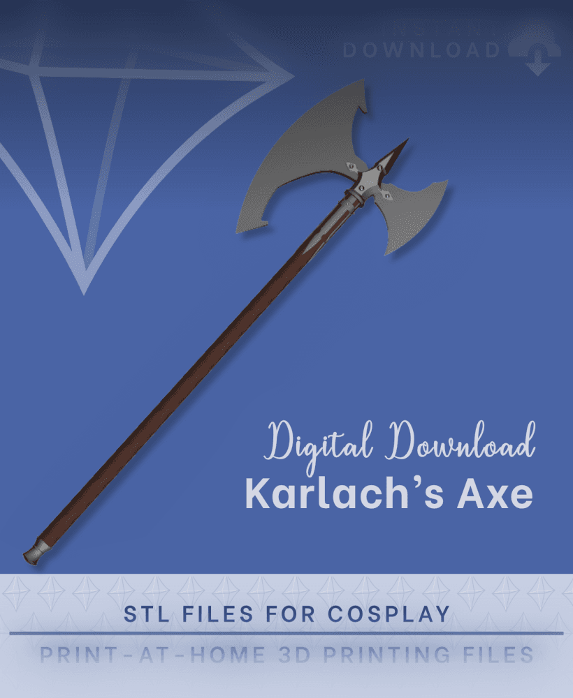 Karlach Starter Axe STL Files - Baldur's Gate 3 Cosplay Prop (Digital Download) 3d model