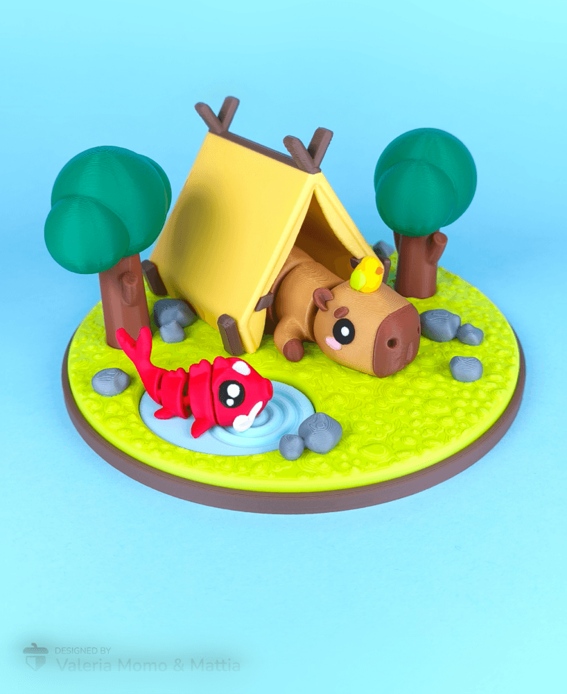 Diorama for Cute Flexi Animals, Capybara Edition 3d model
