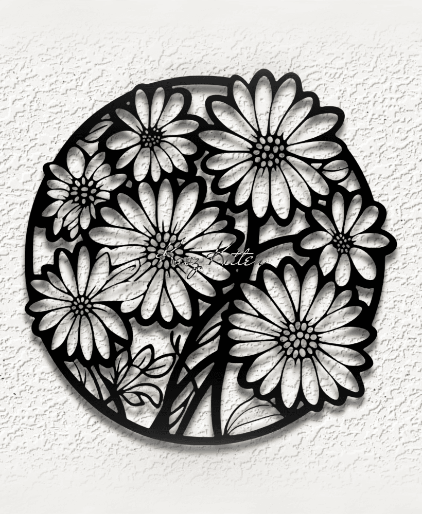 garden daisies spring flowe WALL ART HOME DECORtl 3d model