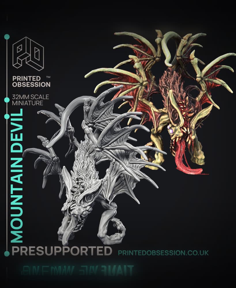 Mountain Devil - Large Monster - Cryptids of the Darkwoods - PRESUPPORTED - Illustrated and Stats - 3d model