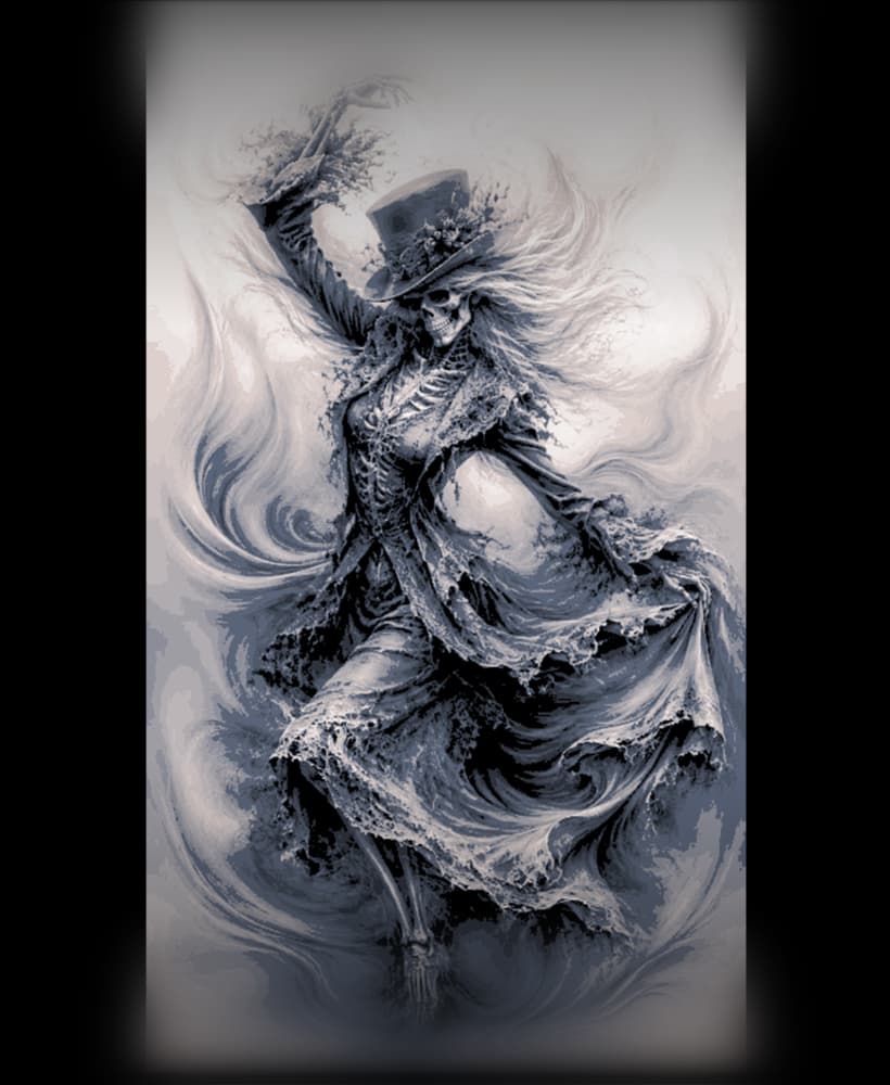 A twist on the eternal Dance of Death - Hueforge Art 3d model