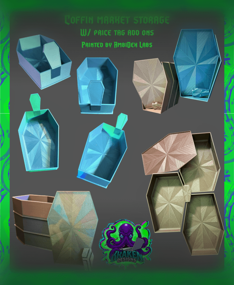 Coffin Market Display Boxes 3d model