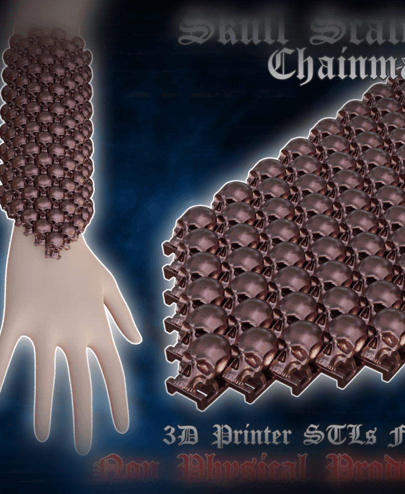 Fantasy Skull Scales Flexible Articulated Wearable Chainmail Fabric 3d model
