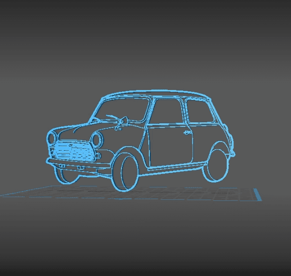 Silhouette Mini Copper vintage - Wall Art 3d model