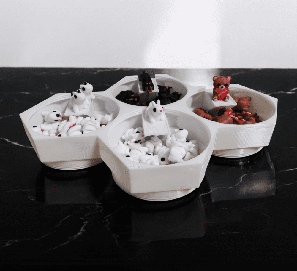 Hexagonal storage container set 3d model